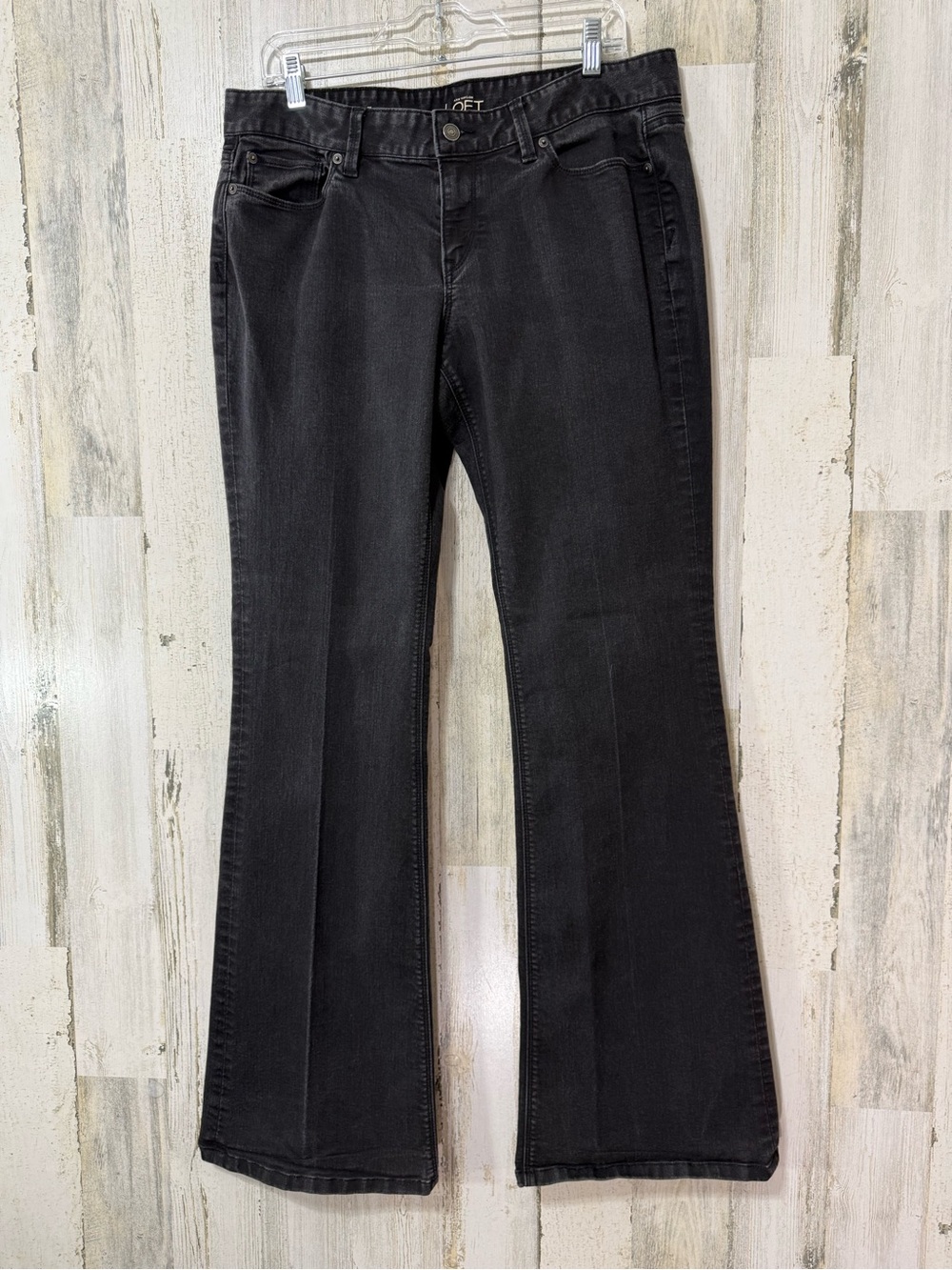 LOFT Black Curvy Flare Jeans Size 12 Tall
